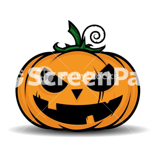 Vector Illustrtion Of Cartoon Halloween Pumpkin.